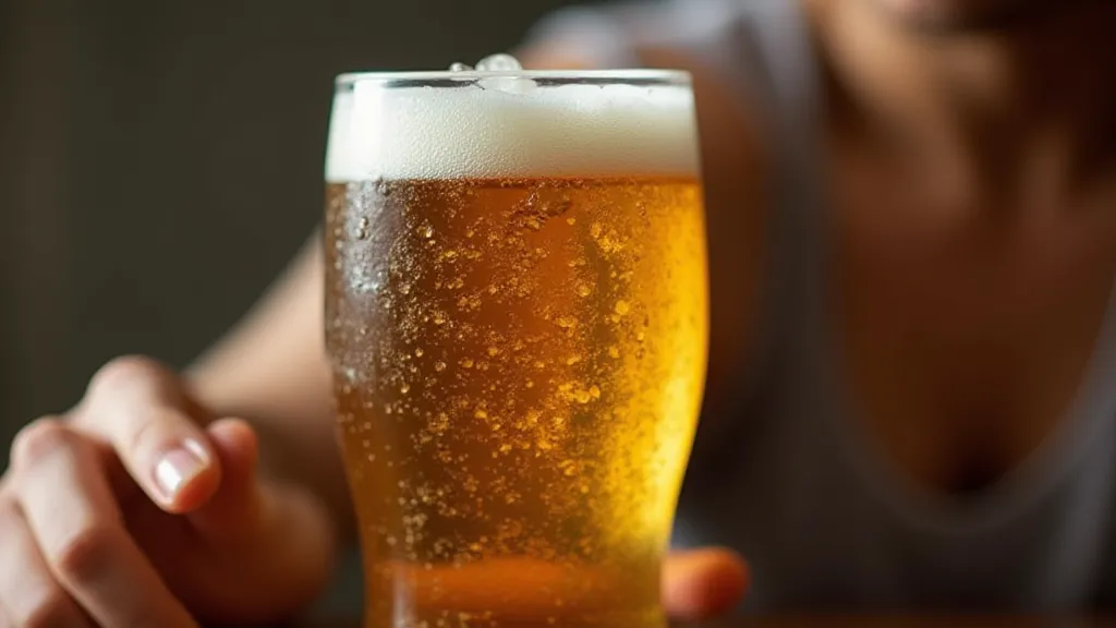 Bottle being filled with beer