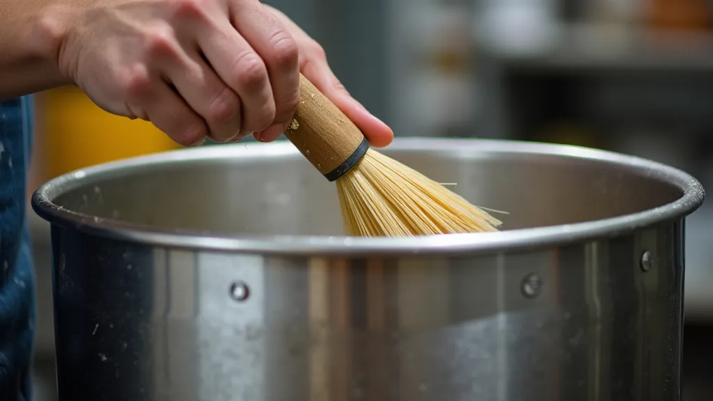 Cleaning a stainless steel bucket
