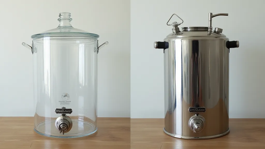 Comparison of plastic and stainless steel fermenters