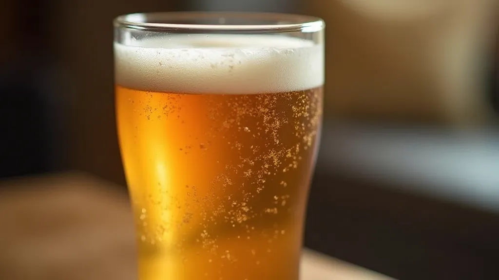 A glass of finished pale ale beer
